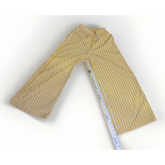 Boho Chic Polly & Esther Striped Palazzo Pants Small Wide Leg Mustard Y2K Fall - Picture 4 of 4
